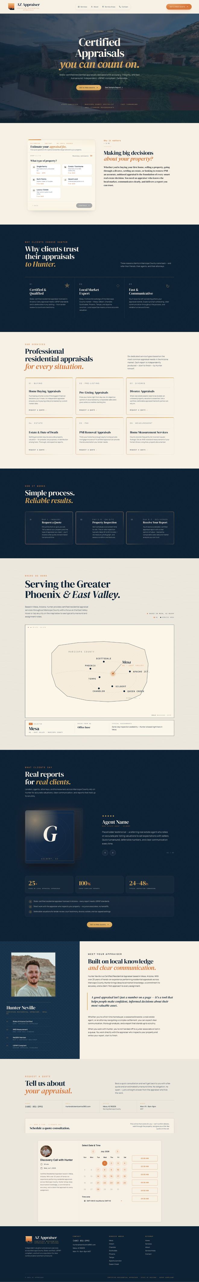 AZ Appraiser website full page