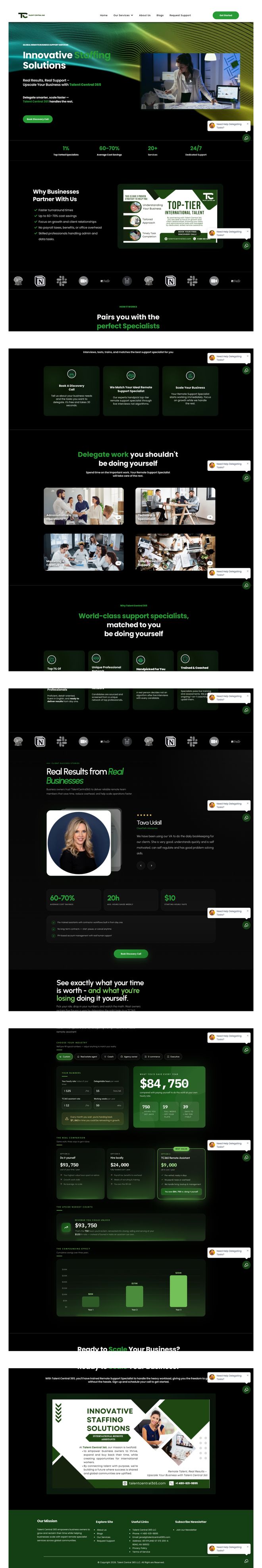 Talent Central 365 website full page